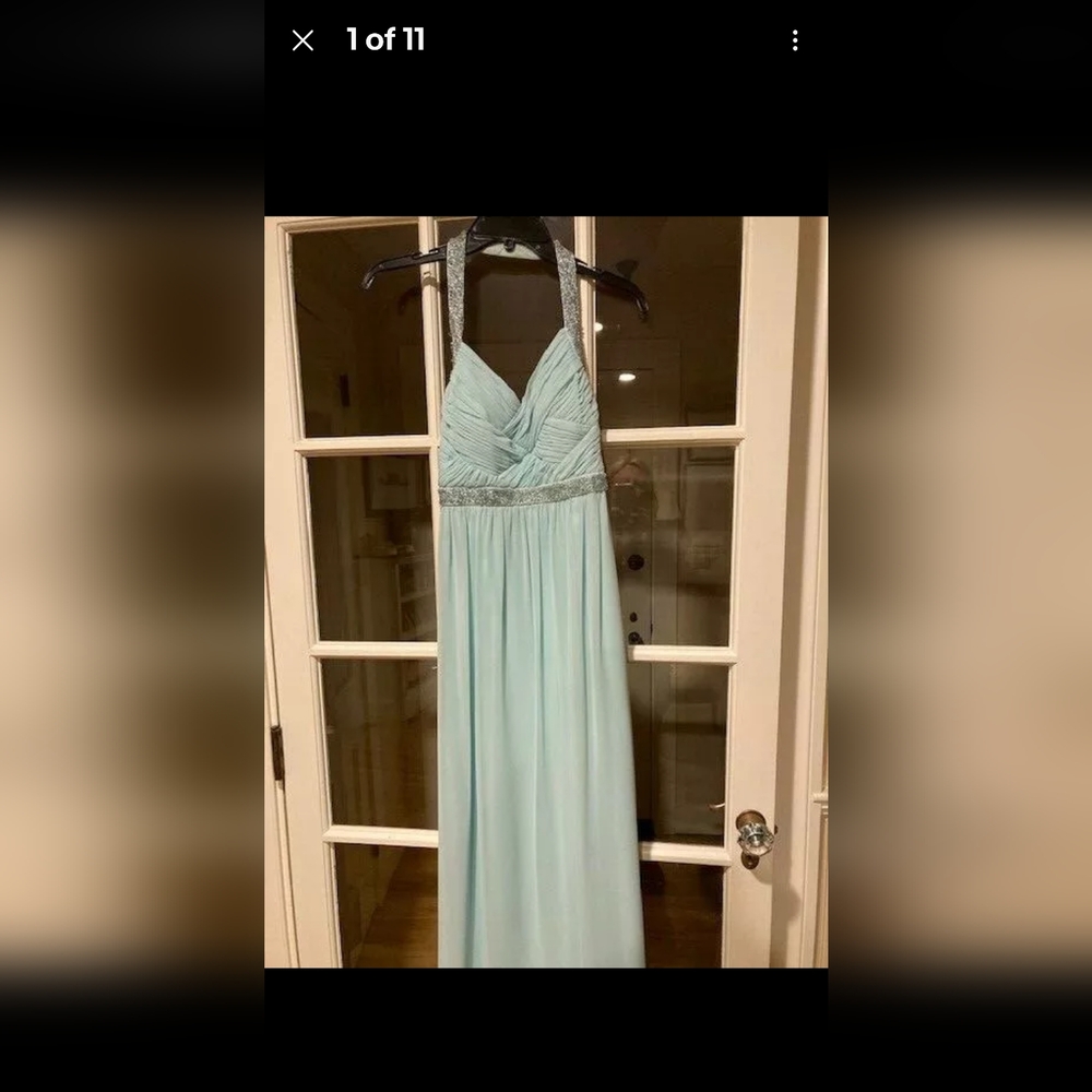 Calvin Klein Sleeveless Halter Neck  Prom Dress